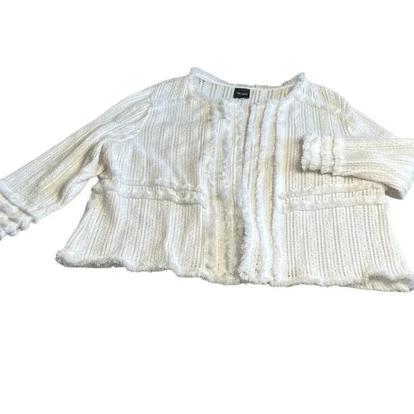 NIC & Zoe playful Jacket XXL,fray,fringes,white Boxy,cotton,cottagecore EC - Picture 7 of 14
